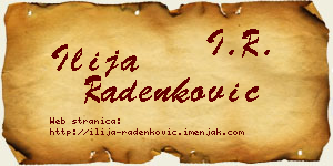 Ilija Radenković vizit kartica